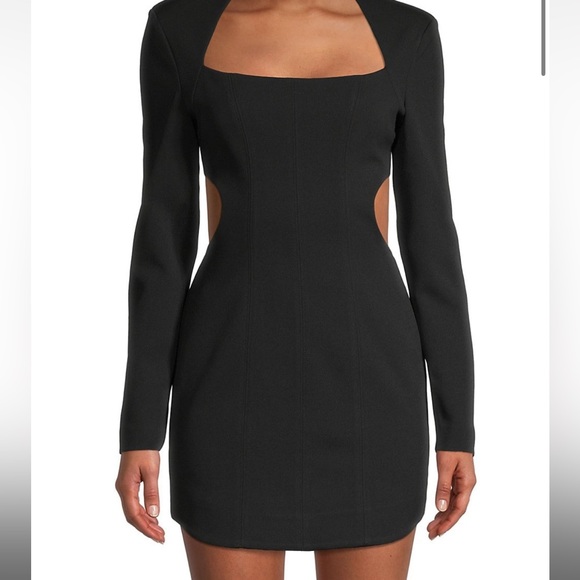 NWT MISHA KOSMA cutout long sleeve black mini dress size 6 - Picture 4 of 16